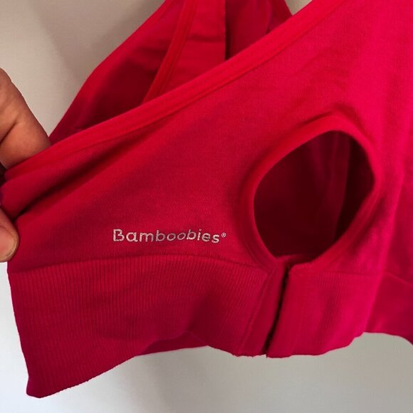 Bamboobies Nursing bra Hot Pink XXL Racer Back Padded Breastfeeding - Picture 5 of 7